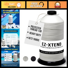 Heavy Duty Bonded Polyester Thread for Outdoor  Marine Sewing - 8 oz White