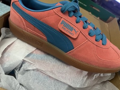 PUMA Palermo Sneaker In The Peach Frost/Tropical Blue Colorway Men 9.5 US New