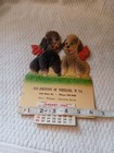 Vtg Germany Die-Cut Embossed Calendar Dogs Scene 10" Ephemera 1964 — photo 4