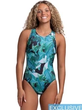 JOLYN Anique Competitive Water Polo Performance Swim Suit Palmfrond Size 38 18
