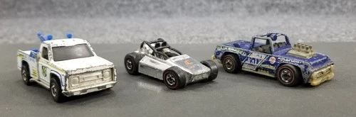 Hotwheels Redlines & Black Wall Lot of 3 Vehicles Made in HK Trucks & Rock Buste