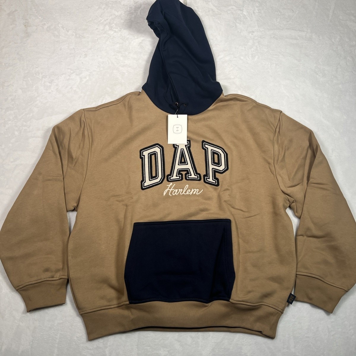 GAP X DAP Harlem Logo Hoodie Men's Size L Khaki Dapper Dan