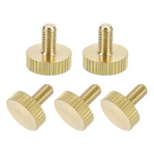 5Pcs Brass Knurled Thumb Screws, M4x8mm Flat Stripe Bolt Knob Fasteners