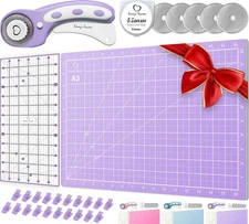 Rotary Cutter Set lavender - Quilting Kit incl. 45mm Fabric Cutter, 5