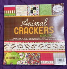 DCWV 12x12 Scrapbook Paper Cardstock Lot ANIMAL CRACKERS Stack Jungle 38 Sheets
