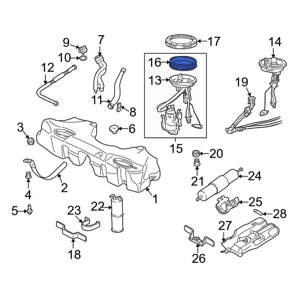 For BMW 540i 1997-2003 BMW 16146752368 Electric Fuel Pump Foto 2 de 3