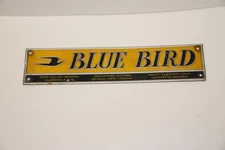 Vintage Embossed Bluebird Bus Nameplate - Sign - Label Plaque - Nice Shape!