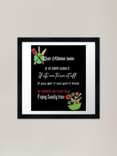 Kitchen rules poster for home with  Framed Wall Art Poster Canvas Print Picture