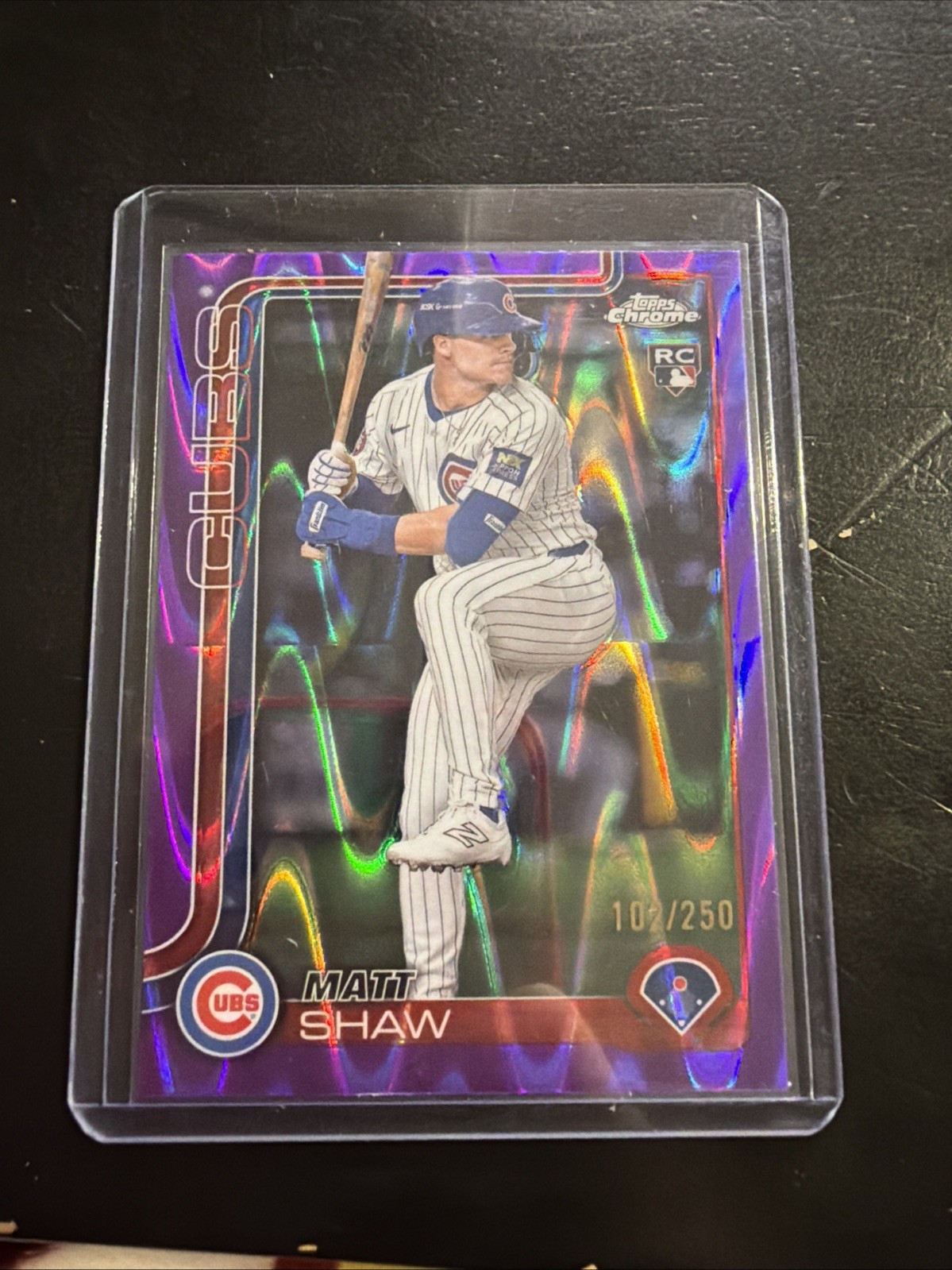 2025 Topps Chrome - Matt Shaw #219 Purple Raywave Refractor /250 (RC)