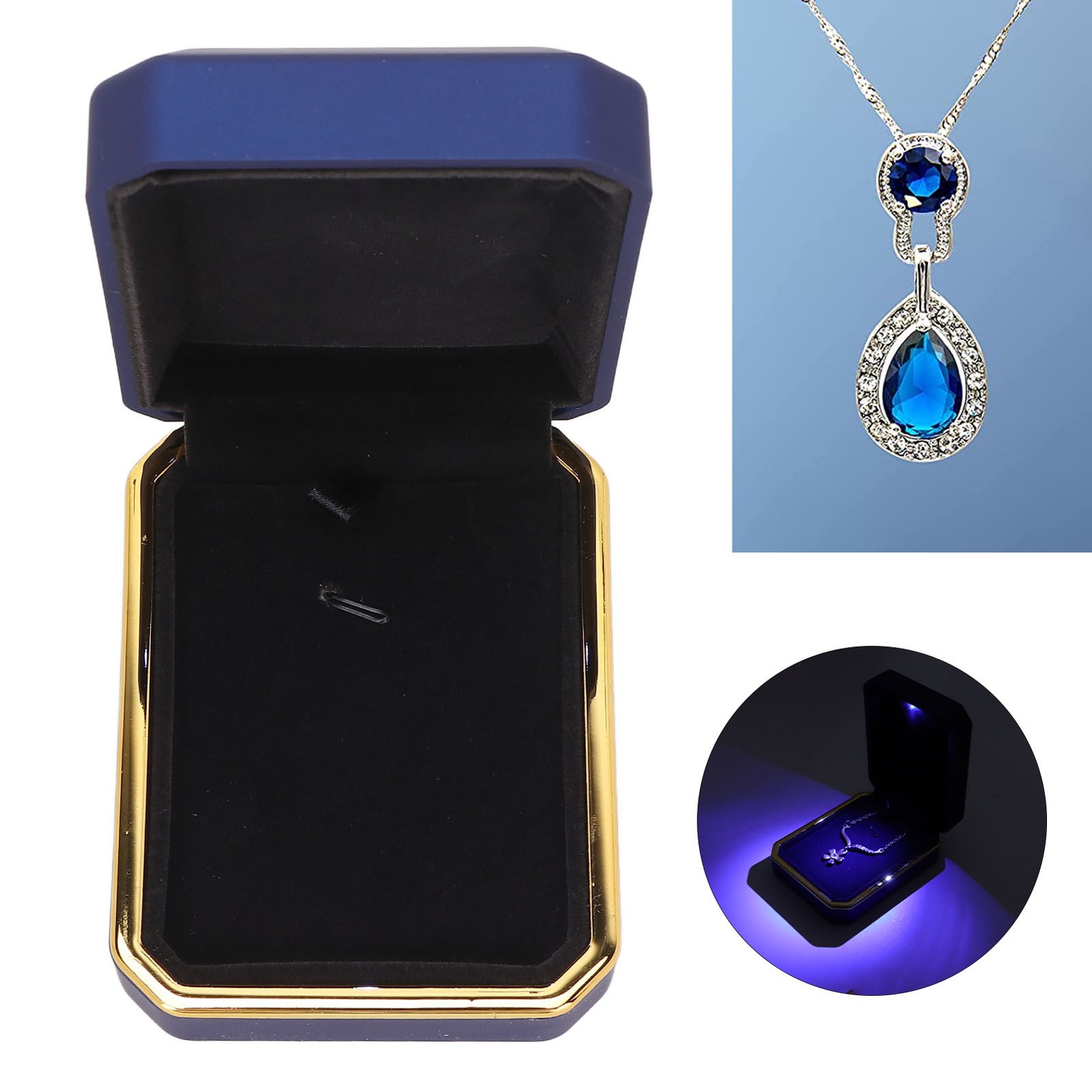 Jewelry Display Box Light Flocking Inside Rings Pendant Storage Gift Box For HEN