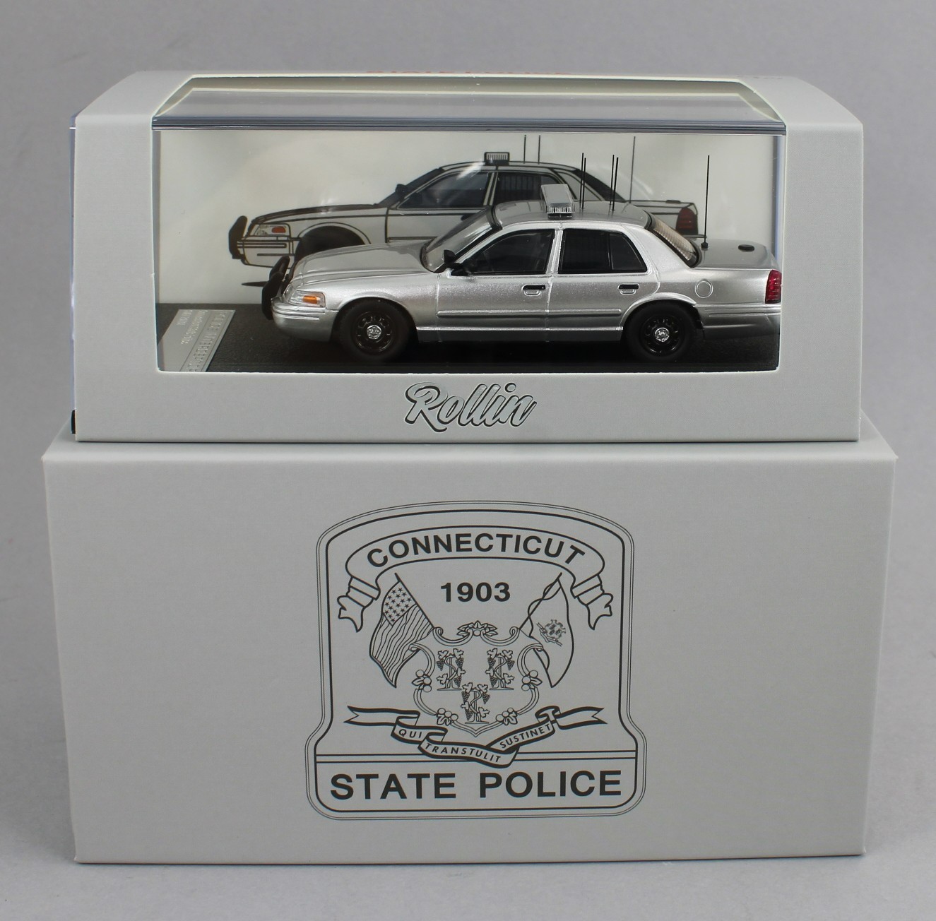 1:64 *ROLLIN DIECAST* Connecticut *STATE POLICE* FORD CROWN VICTORIA NIB