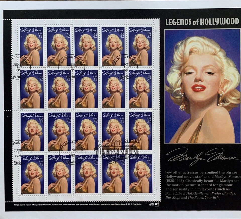 USPS CEREMONY PROGRAM 2967 Marilyn Monroe wFull Sheet FDC Cancel Pop up Marilyn  - Image 2 of 4