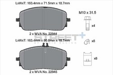 Bremsbeläge MERCEDES-BENZ EQB (X243) EQB 250+ (243.602) Bj. 09/22 kW 140 PS 190