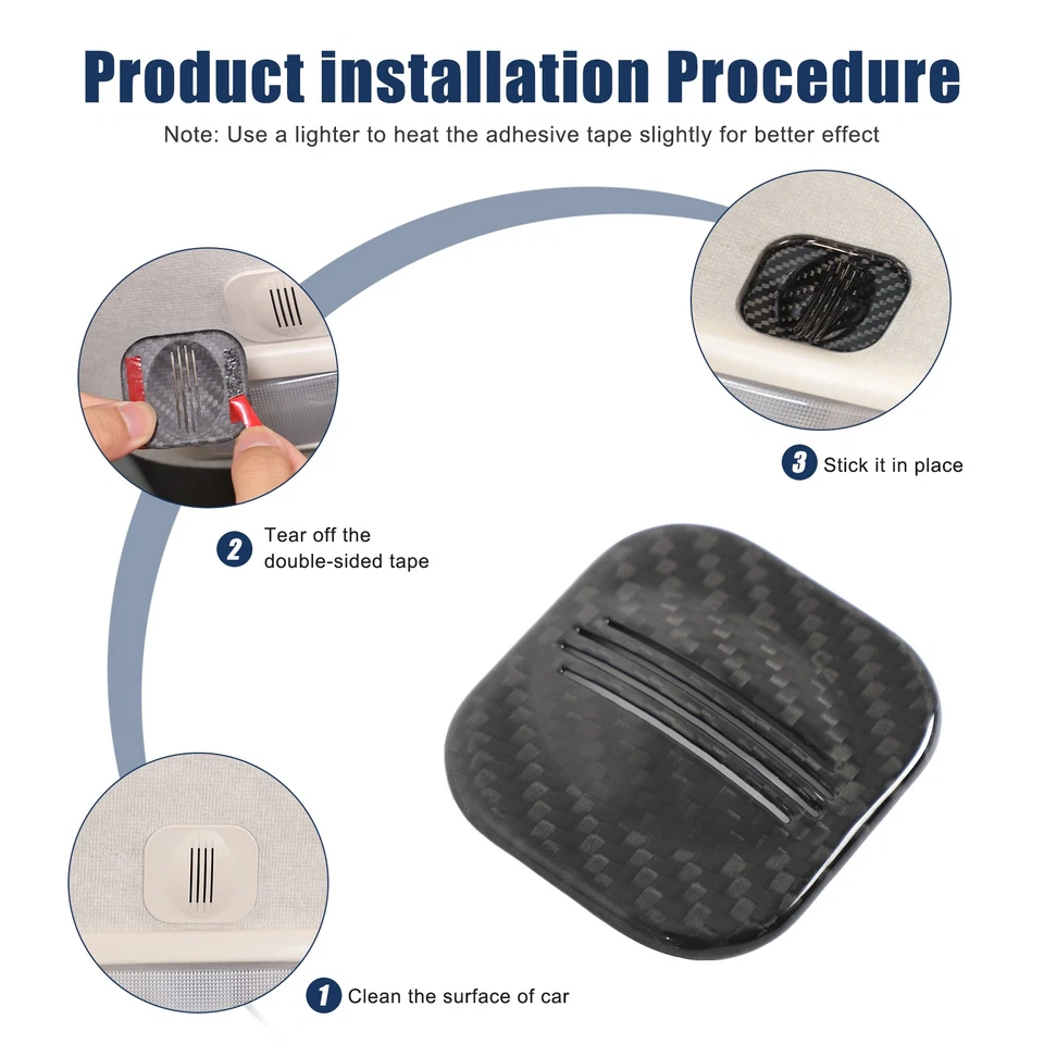 Real Carbon Fiber Microphone Cover Trim For Fiat 500 Abarth 595 695 2021-2023 - Image 3 of 4