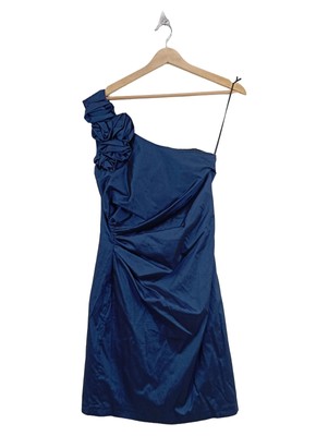 MARIE BLANC Asymmetrisches Cocktailkleid Festlich Blau Gr. 38 M