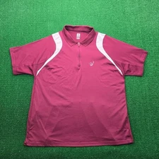 Champion Polo Shirt Mens 2XL Red Disney Double Dry 1/4 Zip Golf Performance