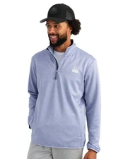 Huk Cold Front + 1/4 Zip Men's Sweatshirt, Lightning Sky Heather, Large