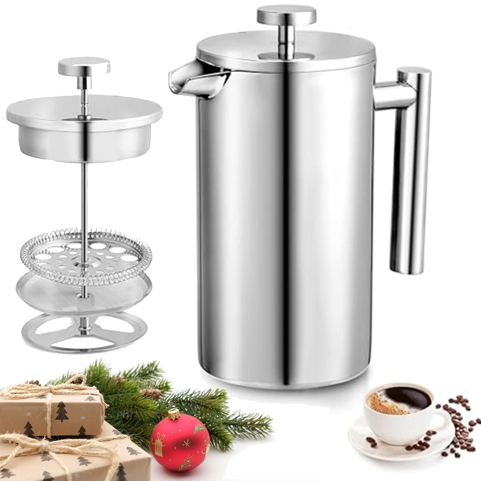 34oz, Double Insulated 304 Stainless Steel Coffee Press,stai