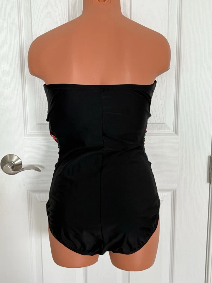 Tropical Honey 12 黑色多软杯头巾 1 件泳装全新带标签 — 第 3/4 张图片