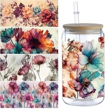 5 Sheets Flower UV DTF Transfer Stickers, Waterproof Decals, many uses