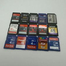 Lot of 15 Miscellaneous SD Cards Brands Include Sandisk Lexar - Untested - GC393