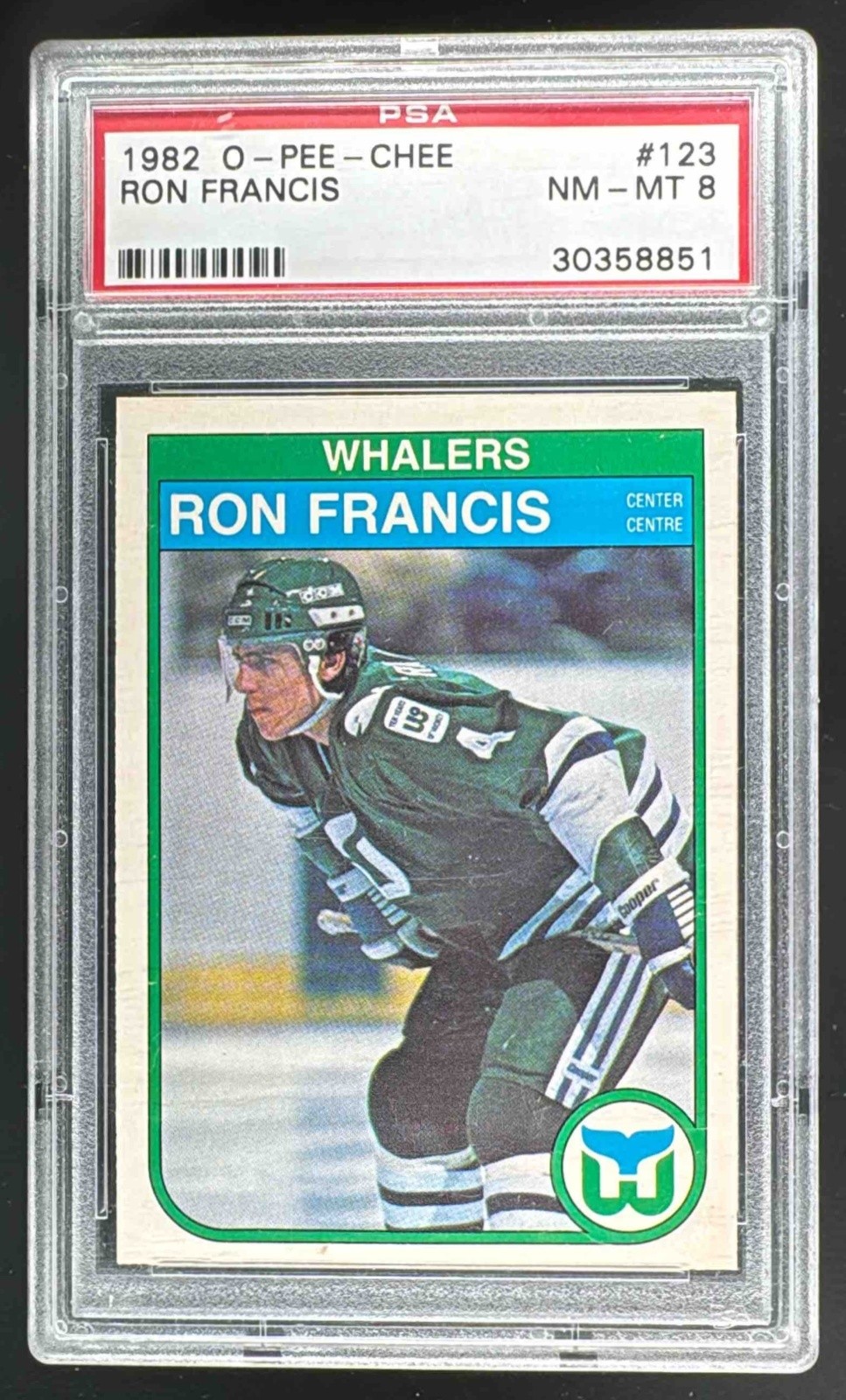 30358851 Ron Francis 1982 O-Pee-Chee #123 Rookie RC PSA 8