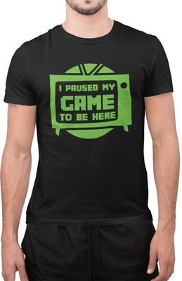 Lustiges T-Shirt I Paused My Game to Be Here Retro Vintage Klassiker Gaming Gamer