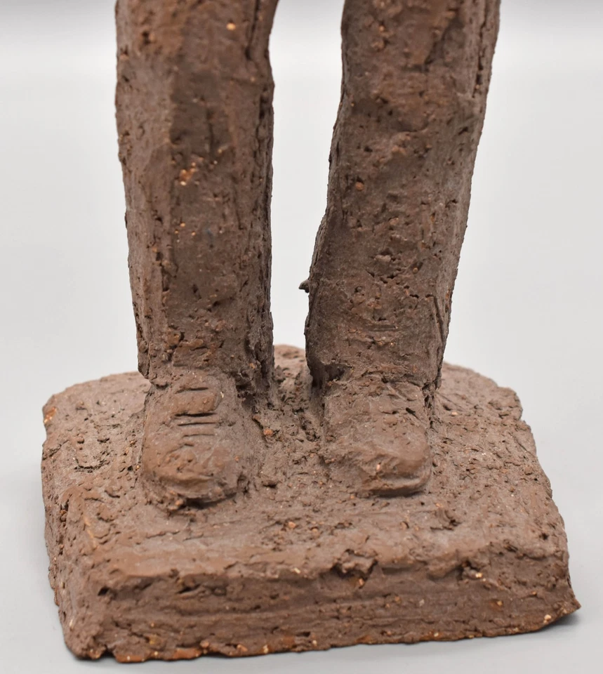 große moderne Ton- Statue Skulptur Brutalismus Atelier- Kunstwerk signiert H39cm - Bild 3 von 4