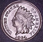 1864   INDIAN HEAD CENT 1C , VF GRADE, SHIELD