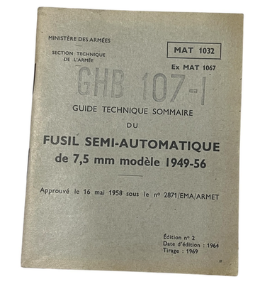 #ad #ad French Army Technical Guide 7.5 mm Semi Automatic Rifle Model 1949 56 MAS 49 56 $19.95