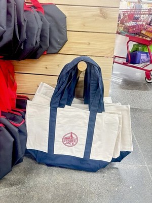  Limited Edition Trader Joe s Navy Blue Tote Bag Brand New/Never Used With Tags