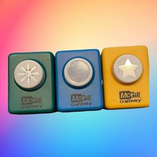 McGill Craftivity Paper Punch Lot 3 Star Flower Circle Small 5/8" Scrapbooking