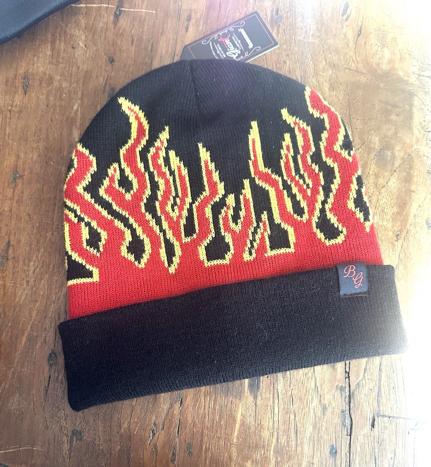Beanie Hat Men/ Flamer/ Black Red One Size