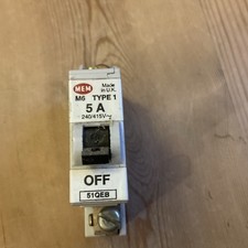 MEM Eaton 5A Type 1 Single Pole M6 5 Amp Circuit Breaker SP MCB  51QB  51QEB