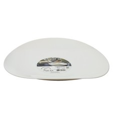 Tendency Serving Oval Plate 31cm Tempered Glass Platter White Dinnerware Zenix