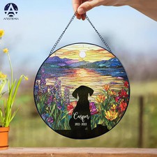 Personalized Dog Memorial Suncatcher Glass Pet Loss Remembrance