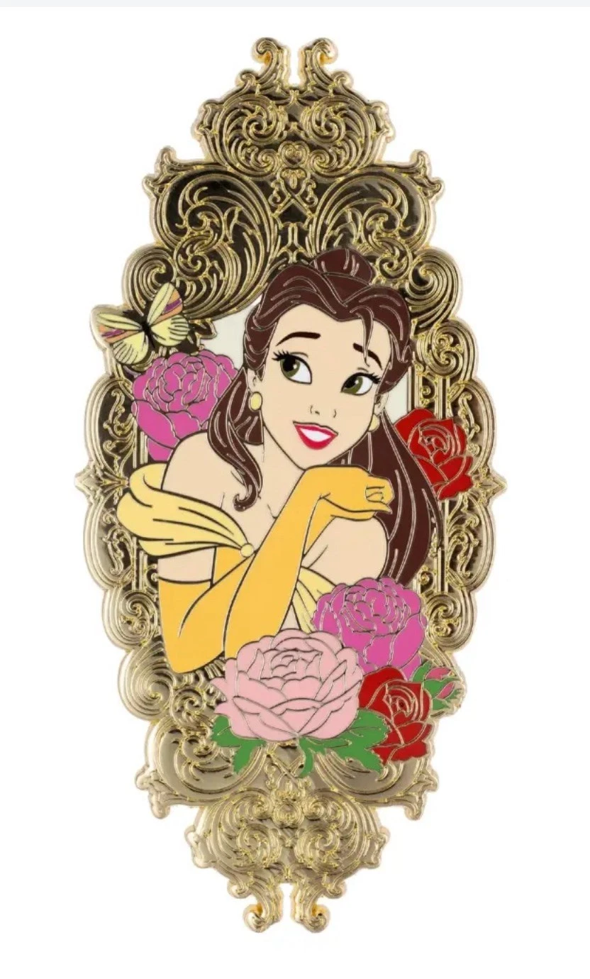Disney PALM Beauty and the Beast "ENCHANTED BELLE” Jumbo Frame Enamel Pin LE 300