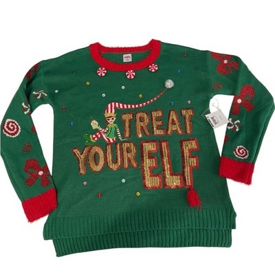 Treat Your Elf New Ugly Christmas Sweater Sz small