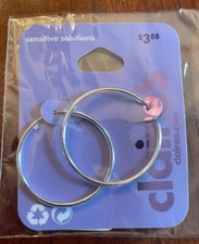 NEW Thin Silver 1" Hoop Earrings from Claire's