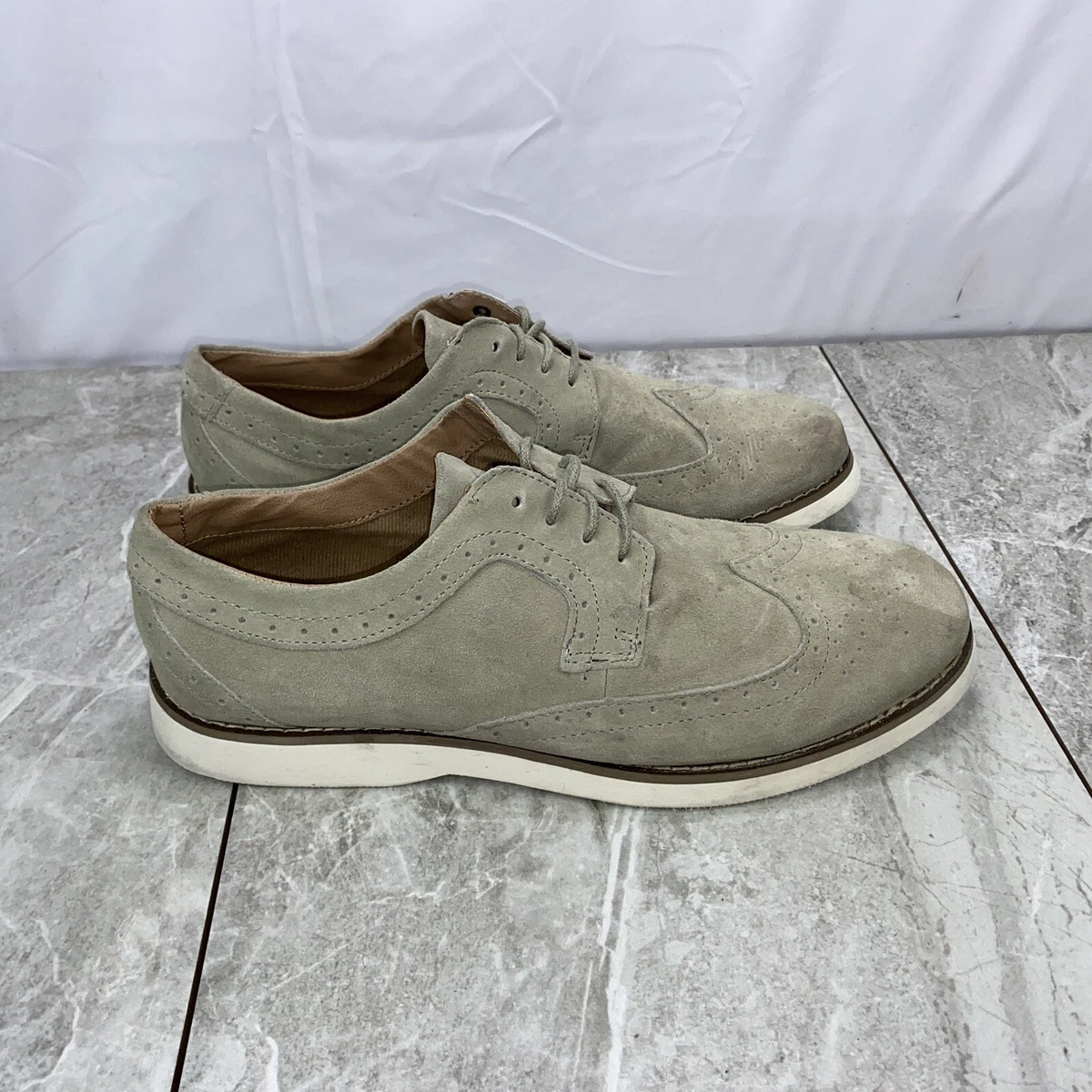 Perry Ellis Tan Wingtip Brogue Leather Oxfords Perry Ellis Portfolio Brown Oxford Dress Shoe | Mercari main image 4