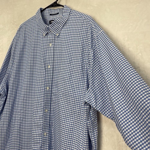 Lands End Dress Shirt Lot Men 20-36T Tall No Iron Supima Oxford Plaid Blue Green - Picture 11 of 24