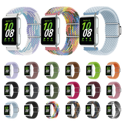 For Samsung Galaxy Fit3 SM-R390 Sports Magnetic Braided Nylon Strap Watch Band