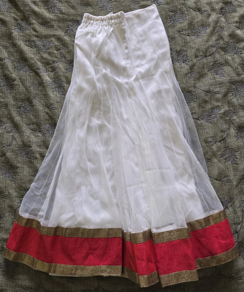 Niñas Vestido Indio Talla 26 Edades 4-8 Red Vestido y Falda 2 Piezas Paquistaní Foto 4 de 4