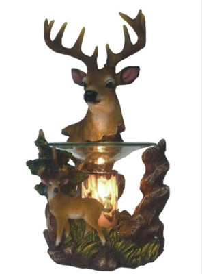 Deer Buck Doe Polyresin Lamp Oil Burner Wax Warmer Fragrance Night Light