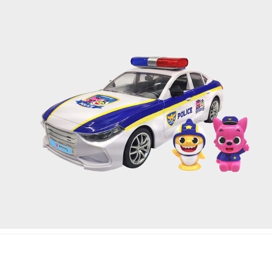 Pinkfong Baby Shark Family Police Car Toy 2 Figures 5 Korean Songs