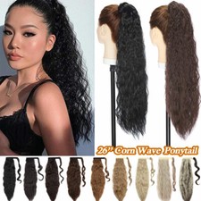 US Real Thick Clip In Hair Extensions Pony Tail Ponytail Hairpiece Long as Human
