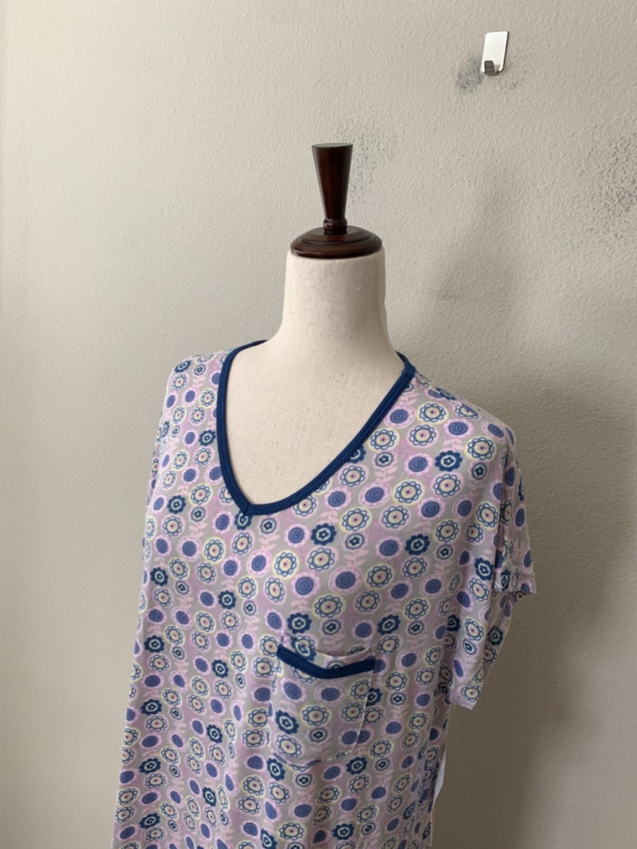 Hanes Women's Sz L Soft Knit Short Sleeves Chemise Nightgown Pink