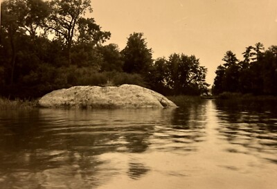 Lake Kabetogama MN Picture Vintage Lake View Camping Vacation Rock