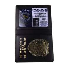 Resident Evil Stars Raccoon Leon Jill Police Dep. Metal Badge With ID Holder