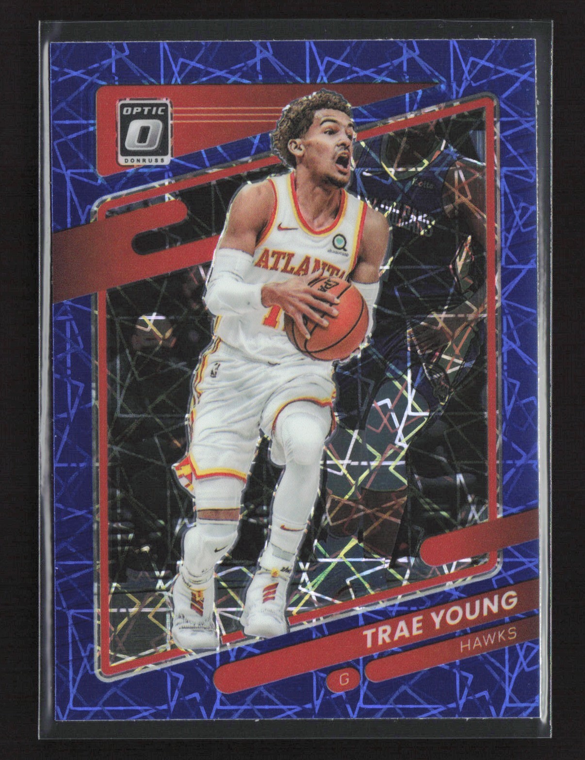 2021-22 Donruss Optic Blue Velocity Trae Young #51 Atlanta Hawks